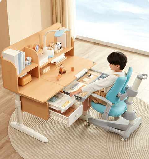 Ergonomic Kids Desk and Chair Set - DW120S | Solid Wood - Best4Kids
