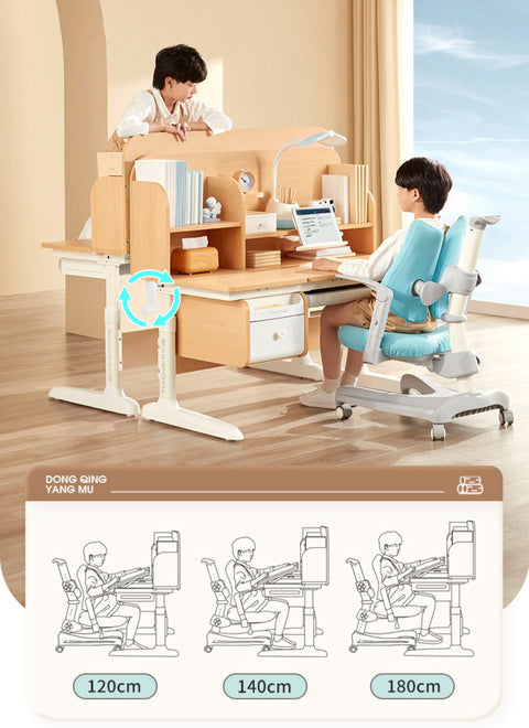 Ergonomic Kids Desk and Chair Set - DW120S | Solid Wood - Best4Kids