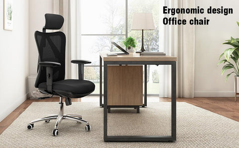 Sihoo Ergonomics Office Chair Computer Chair Desk Chair, Adjustable Headrests Chair Backrest and Armrest's Mesh Chair (Black) - Best4Kids