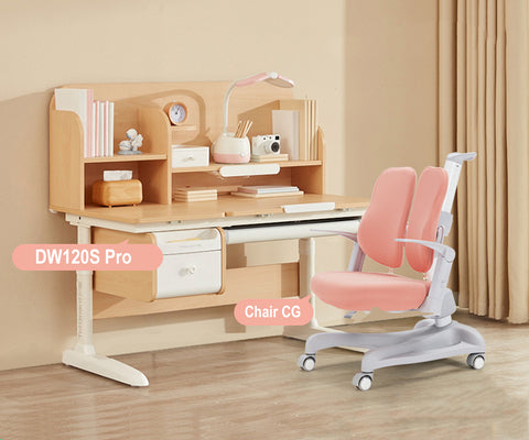 Ergonomic Kids Desk and Chair Set - DW120S | Solid Wood - Best4Kids
