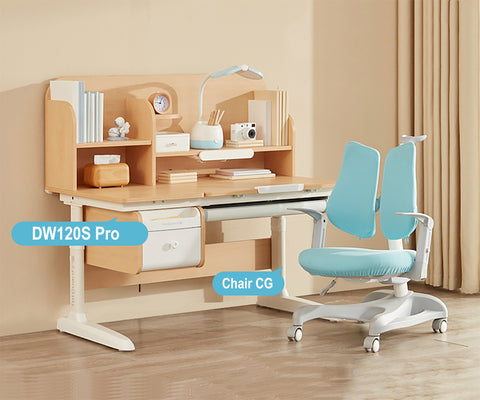 Ergonomic Kids Desk and Chair Set - DW120S | Solid Wood - Best4Kids