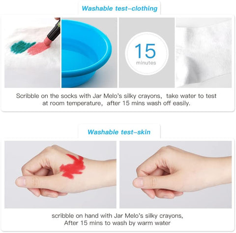 Jar Melo Washable Crayons - Non Toxic; 3 In 1 Effect (Crayon- Pastel- Watercolor) - Best4Kids